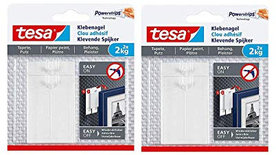 tesa Klebenagel für Tapeten und Putz, verstellbar (2kg / 4 Nägel)