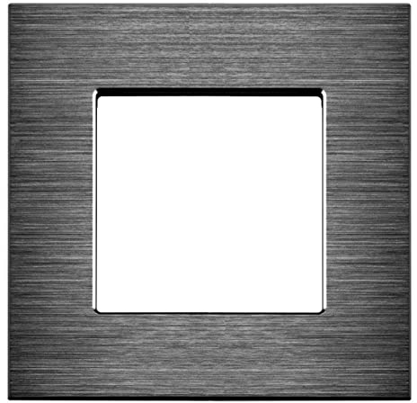 Luxus-Time Touch Aluminium Glas Lichtschalter Steckdosen USB HDMI Schwarz POINT Modul Touchlichtschalter (Nur Rahmen Aluminium 1 Fach Schwarz)