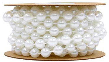 Milisten String Faux Plants Artificial Pearl Beads Bulk Artificial Plants Crystal Decor Faux Pearls Beads Garland Crystals Decor Bracelet Kit Cake Decorating Flowers Ribbon White