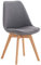 CLP Esszimmerstuhl Linares Kunststoff I Stoff I Samt I Cord I Lederoptik I Lehnstuhl Mit Holzgestell, Farbe:grau, Material:Stoff