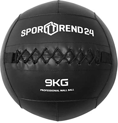 Sporttrend 24® Wall Ball 3kg, 4kg, 5kg, 6kg, 7kg, 8kg, 9kg, 10kg, 12kg in schwarz | Gewichtsball, Trainingsball, Gewicht, Ball, Bälle, Fitness (schwarz, 9kg)