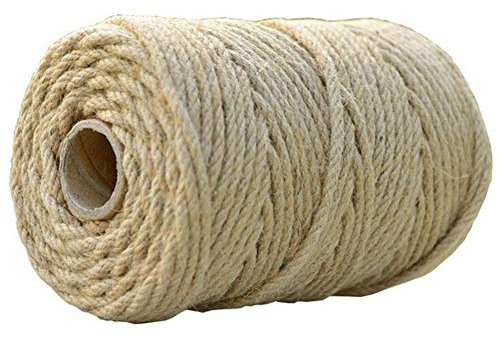 Natural Cuerda de Yute Cuerda de cáñamo, 2 mm, 3 mm Grosor sólido Trenzada Cordel de Jardín, para Fotos, Regalos, Manualidades,200m_3mm