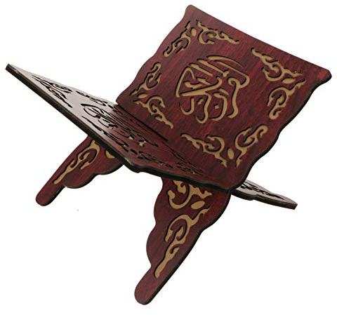 PRETYZOOM Hölzerner Heilige Buchhalter Islamische Bibel Koran Halter Holz Koranständer Buchstützen Buchständer Buchhalter für Ramadan Deko Muslimische Eid Mubarak Dekoration Wohnzimmer Tischdeko
