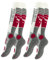 BestSale247 2 Paar Damen Skisocken Skistrumpf Funktionssocken für Wintersport mit Spezial-Polsterung in verschiedenen Farben (35-38, Rot-Weiß)