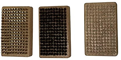 Ski Wax Brush Kit,Brush Kit Set of Three Nylon Horsehair Brass, Renewing Base Structure Snowboard Waxing Tool