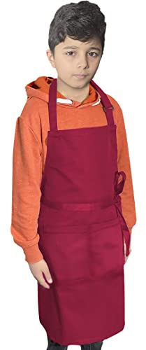 LEFUNDA® Kochschürze Wasserdicht Schürze mit 3 Taschen Verstellbare Grillschürze mit langen Bändern Küchenschürze für Männer Kinder Damen Küche Restaurant Café Backen