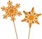 Blümelhuber 2er Set kleine Schneeflocke Gartenstecker für Draußen - Edelrost Gartendeko Figuren - Perfekte Deko für Garten oder Haustür