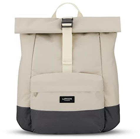 LARKSON Rolltop Rucksack Damen & Herren Grau - ALVA - Backpack für Uni, Business, Freizeit - Roll Top mit Laptop Fach & Polsterung - Wasserabweisend