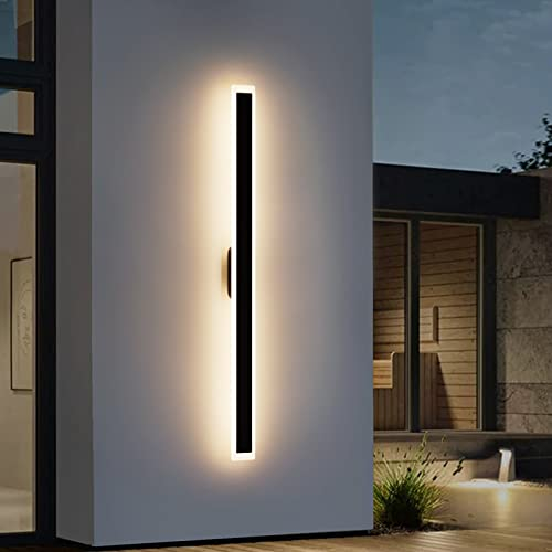 Klighten Lange Wandleuchte Villa Wandleuchte Schwarze Wandleuchte Wasserdicht IP54 Aluminium LED Wandleuchte Außen für Gärten, Terrassen,Schlafzimmer Wohnzimmer Innen wandleuchte,120CM/35W
