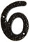 Hammer and Tongs - Rustic Iron Numeral - Number 6 - H75mm - Black