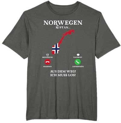 Norwegen ruft an Norwegen Flagge Fischen Angeln Urlaub T-Shirt