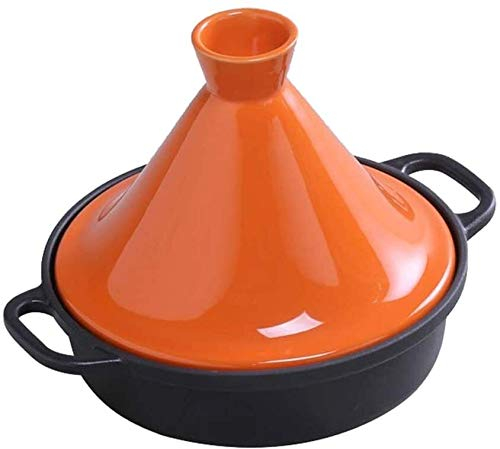 Casserole Dishes with Lids Cast Iron Tagine Pot 20Cm,Tajine Cooking Pot with Enameled Cast Iron Base and Cone-Shaped Lid