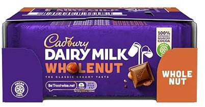 Cadbury Dairy Milk Whole Nut 120g (Box of 16) Delicious Tasty And Twisty Treat Gift Hamper For Birthday,Christmas Sold By Kidzbuzz