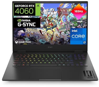 HP OMEN 16-wf1006ns - Ordenador portátil Gaming de 16,1 FHD (Intel Core i7-14700HX, 16GB RAM, 1 TB SSD, NVIDIA GeForce RTX 4060, 165Hz, Sin Sistema Operativo) Negro - Teclado QWERTY Español