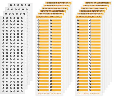 VGOL Lot de 12 autocollants pour panneaux électriques et 4 autocollants ronds pour disjoncteur de disjoncteur, panneaux électriques, étiquettes de boîte à fusibles