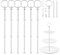 Vicloon 6 Pack Etageren Stangen, 3 Stufige Etageren Stangen Set, Metallstangen Etagere Silber, Etagere Stäbe für Torte Cupcakes Macarons Donut Muffin und Obst (Platte nicht enthalten)
