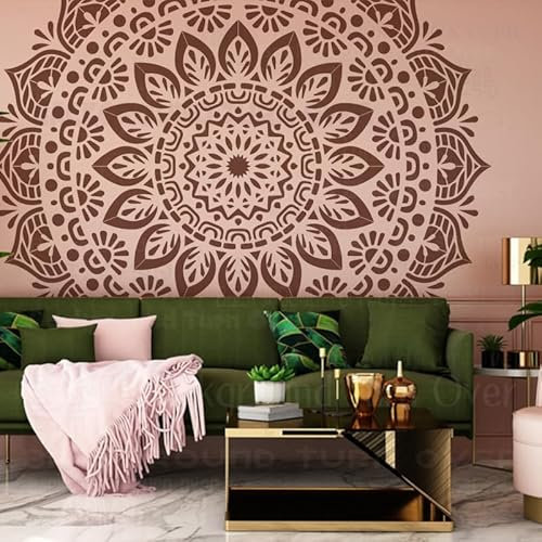 Pochoirs ronds géants mandala pour murs sur le mur pour peindre, peinture, décoration, décoration, travaux manuels, meubles, plâtre, brique décorative, grand format - 220 cm