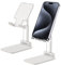 Supporto per smartphone per Apple iPhone 15 Pro 14 13 12 11 XR Xs Pro Max Mini 7 8 Plus | Altezza regolabile da tavolo | Supporto da scrivania pieghevole C1 bianco