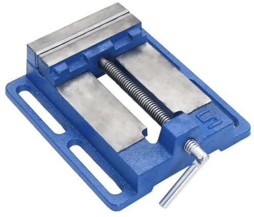 vidaXL Maschinenschraubstock, Bohrmaschinen Schraubstock 121 mm Backenbreite, Säulenbohrschraubstock, Tischschraubstock für Fräsmaschinen Ständerbohrmaschinen, Blau Gusseisen
