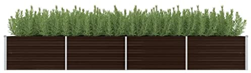 AUUIJKJF Home Outdoor OthersGarden Hochbeet Braun 320x80x45cm Stahl verzinkt