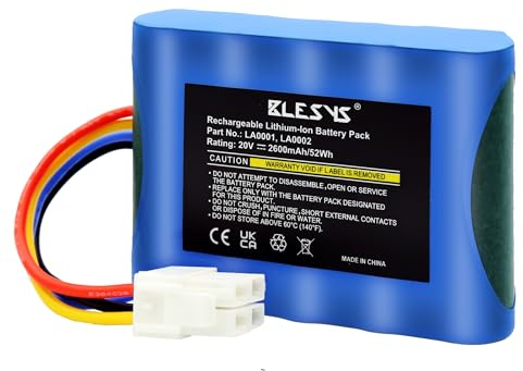 BLESYS Batteria per Landxcape LX790i LX790 LX792 LX795 LX796 LX797 LX991 Ferrex 800 m2 2021 Robot Tagliaerba, Batteria di Ricambio per LA0001 LA0002 WA3230 WA3231 Tagliaerba Automatico [20V, 2600mAh]