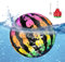 mizikuu Sandía Bola de Agua Inflable, PVC Bola de Agua Inflable De Sandía con Adaptador De Manguera Juguetes De Playa Pelota Deportiva De Verano Flotador Inflable De Piscina para Adultos y Niños
