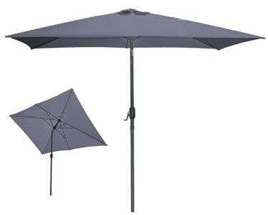 Meublorama Parasol inclinable rectangulaire gris anthracite 200x300cm