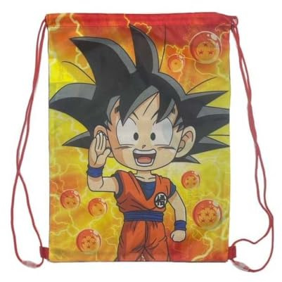 Aymax Son Goku Chibi Dragon Ball Rucksack mit Kordeln, 40 x 35 cm, orange, 40x35cm