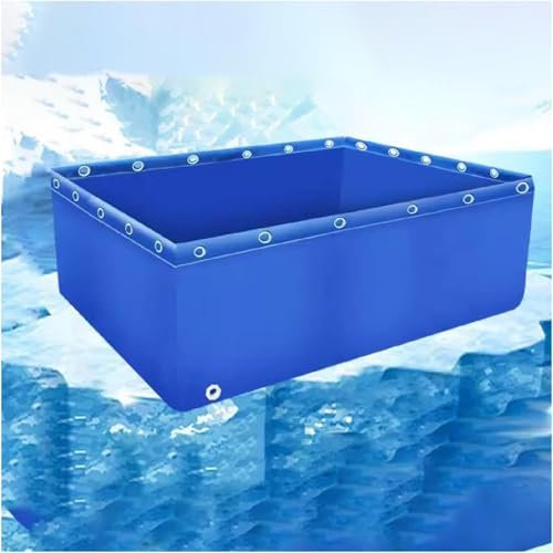 HynJGih PVC Teichfolie Fischteich Kulturteich, Ohne Rahmen, Segeltuchteich Mit Ablassventil, Temporärer Teich for Salzwasserfische für Teiche, Biotope, Naturschwimmbäder(2x1x1m)