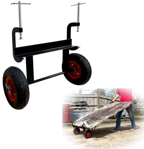 Panel Dolly, 600LBS Capacity Slab Dolly, Heavy-Duty Drywall Mover with 8 Wheels, Adjustable Clamp Panel Cart for Drywall Sheet, Material Handling, All Terrain Moving Cart