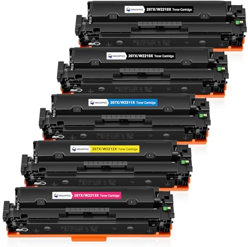 207X Toner Mit Chip 3150 Seiten Kompatibel für HP 207A 207X Toner 5-Pack | für HP Color LaserJet Pro MFP M283fdw Toner M282nw M283fdn M283 M282 M255dw M255nw M255 W2210X W2210X W2211X W2212X W2213X