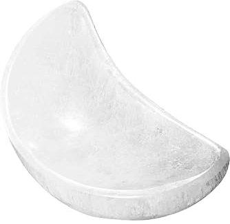 NKlaus Selenit Mondsichel Schale 11 cm – Handgeschnitzte Energieschale zur Reinigung von Heilsteinen & Schmuck, spirituelle Dekoschale für Meditation & Reiki