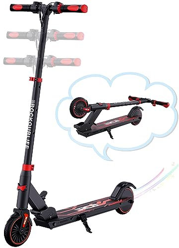 RCB Trottinette électrique Enfant âge 8-12-16 Ans, Seul 7.55KG Pliable Trottinette Electrique, Deux Types Freins, Autonomie Maximale 16KM, Vitesse Maximale 20KM/H, Cadeau pour Enfant et Adolescent