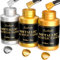 Peinture métallique acrylique, 3 couleurs 24k or & or brillant & argent 31,75 oz (900g), non toxique, peinture métallique non fading pour la peinture d'art sur tissu, toile, bois, argile, artisanat
