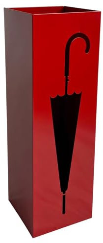 Marvin Portaombrelli Nuvia in Metallo da Esterno Interno Design Ingresso Ufficio Negozio Casa Originali Particolari Salvaspazio con Vaschetta Antigoccia (Rosso lucido)