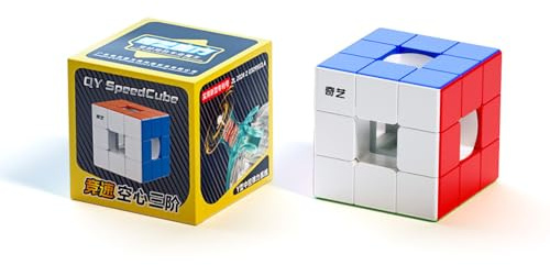 Zauberwürfel, QY Void Speed Cube Racing Version stickerless Zentrenloser 3x3 Zauberwürfel Magisches Puzzle Würfel Spielzeug für Würfelliebhaber (Hollow 3x3)