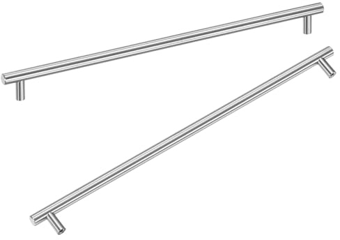 M METERXITY 2-Pack Cabinet Pulls Knobs, 13.8 Modern Stainless Steel t Bar Knobs Double Hole Handles for Dresser Drawers/Office Decorative/Kitchen Bathroom Door [Silver]