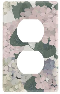 Grey Pastel Hydrangea Flower Decorative light switch wall plate cute switch plates and outlet covers tapa para interruptor de luz 4.53 x 2.76 Toggle Switch