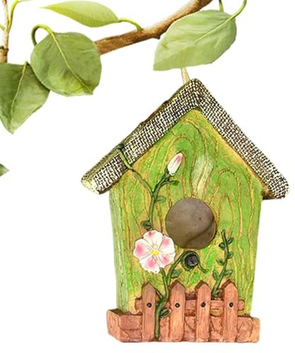Vogelhaus für Baum, Vogelhäuser im Freien - handgeschnitztes Vogelhaus aus Harz, eleganter Nistkasten, dekoratives Tierhaus