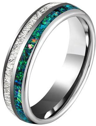 Wycian Partnerringe Lesben, Ring Damen Wolfram Silber Größe 45 (14.3) Metallfolie 6mm Anpassbar für Frau Abschluss