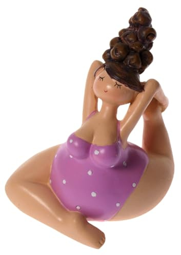 Lenzbach Yoga Dame im rosa Badeanzug 10 cm Mädchen Rubensfrau mollige Dame Badenixe Dicke Frau Badezimmer Figur Pilates Joga