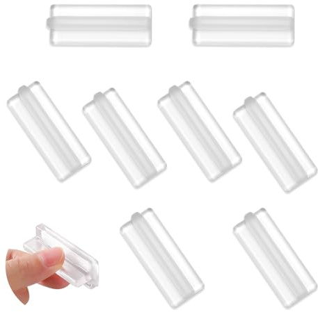 WALLFID 8er-Set Ultraweiche Silikon Klebegriffe, 50x20x15mm Bohrfreie Unsichtbare Griffe für Glas-, Schrank-, Badezimmer-, Schubladen- & Schiebetüren