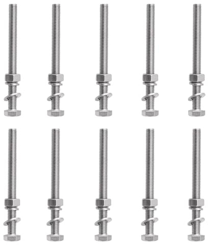 Sechskantschrauben, Muttern, Flach- und Sicherungsscheiben, 304 Edelstahl, Vollgewinde, helle Oberfläche, Sechskantschraube für elektronische Maschinen, 10 Stück