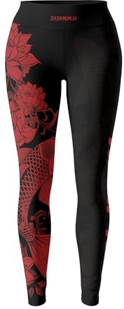 RASHNINJA Samurai Women’s Jiu Jitsu Spats – BJJ Compression Leggings & Grappling Tights for Training & Workout (US, Alpha, Small, Regular, Regular, V14)