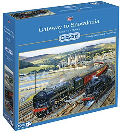 Gibsons Gateway to Snowdonia 1000 Piece Jigsaw Puzzle | Wales | Train Jigsaw | Sustainable Puzzle for Adults | Premium 100% Recycled Board | Great Gift for Adults Games