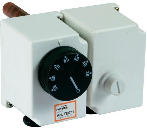 Perry 1TCTB071 Termostato Meccanico con Limitatore, Bianco