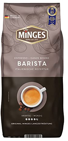 Minges Kaffeebohnen Espresso Barista kräftig würzig – Original Langzeitröstung, 1000 g