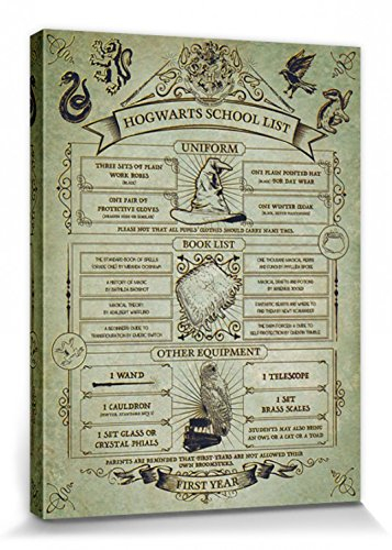 Harry Potter 1art1 Poster Hogwarts School List Bilder Leinwand-Bild Auf Keilrahmen | XXL-Wandbild Poster Kunstdruck Als Leinwandbild 80x60 cm