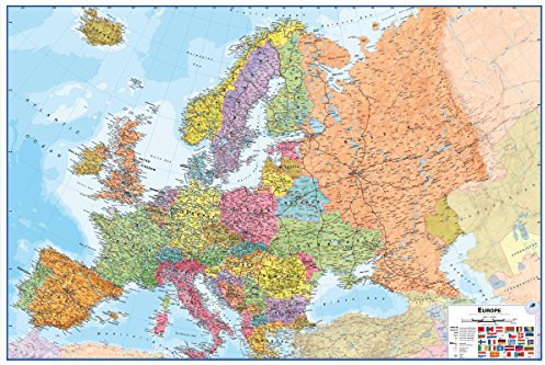 Wallpops WPE0901 Dry Erase Europe Map - Multi-colour