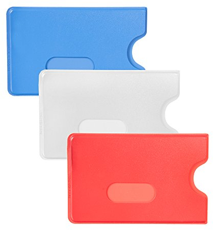 Karteo® Scheckkartenhülle rot Kreditkartenhülle (54 x 86 mm) Kartenschutzhülle Ausweishülle Kartenhülle Kartenhalter Halter für Ausweise Kreditkarten Dienstausweise EC Karte Bankkarten